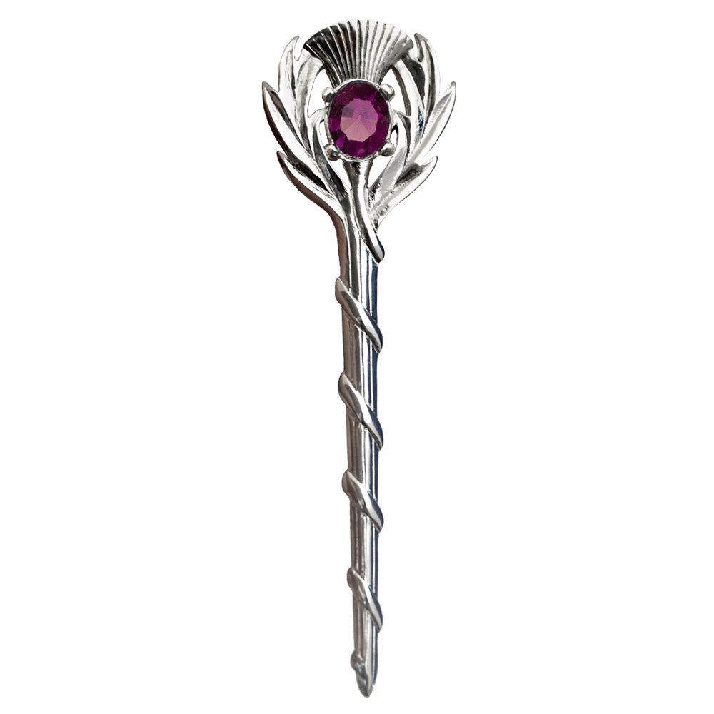 Thistle Gem Kilt Pin - Click Image to Close